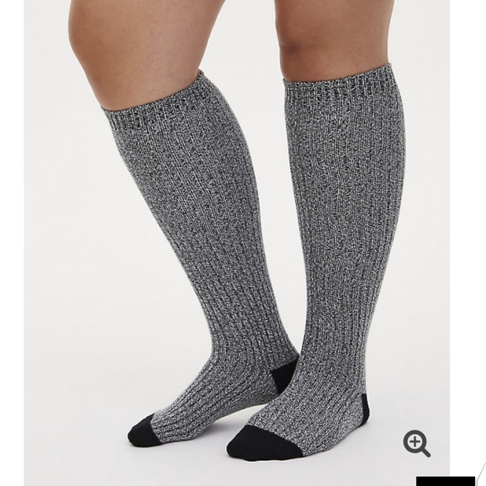 🆕PLUS SIZE OLIVE GREEN MARLED COTTON KNEE-HIGH SOCKS